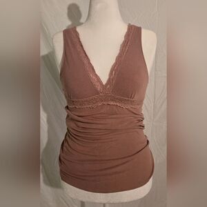 Lace Trim V-Neck Tank Top